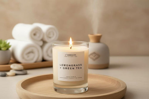 Lemongrass + Green Tea Candle • 10 oz Hand Poured Coconut Soy Wax