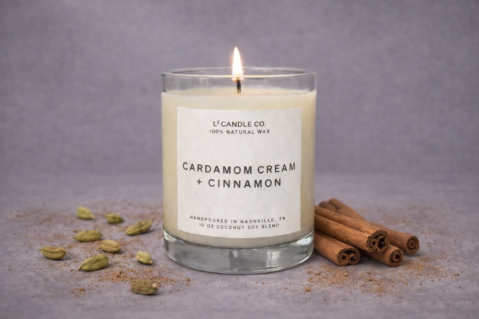 Cardamom Cream + Cinnamon • 10 oz Hand Poured Coconut Soy Wax