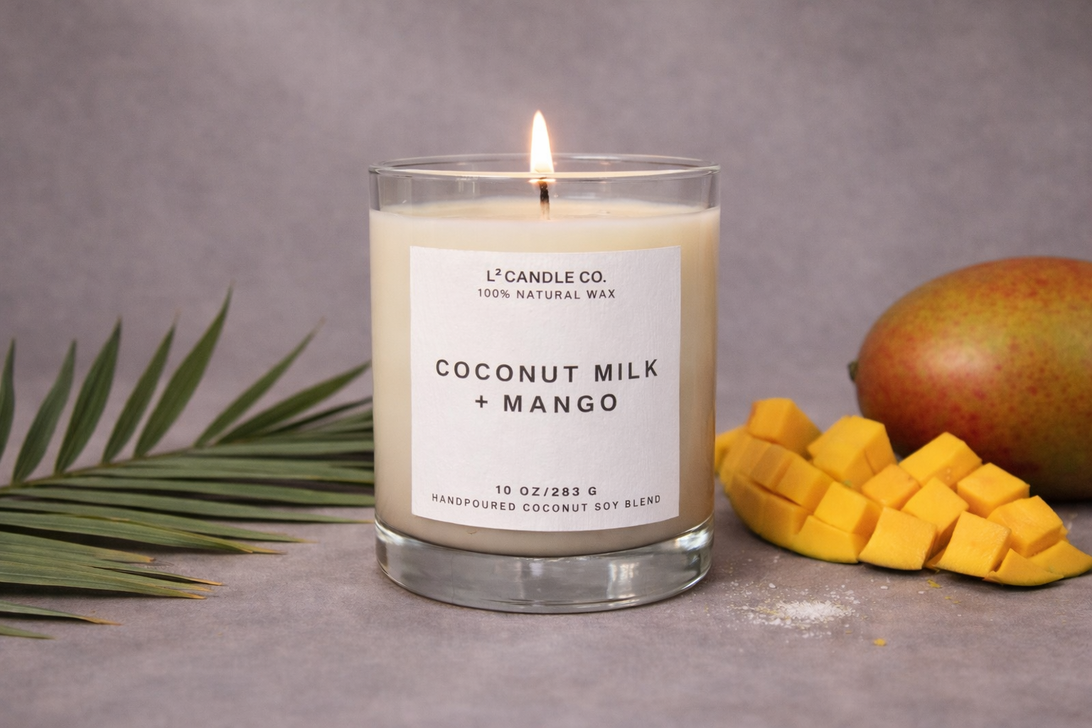 Coconut Milk + Mango • 10 oz Hand Poured Coconut Soy Wax
