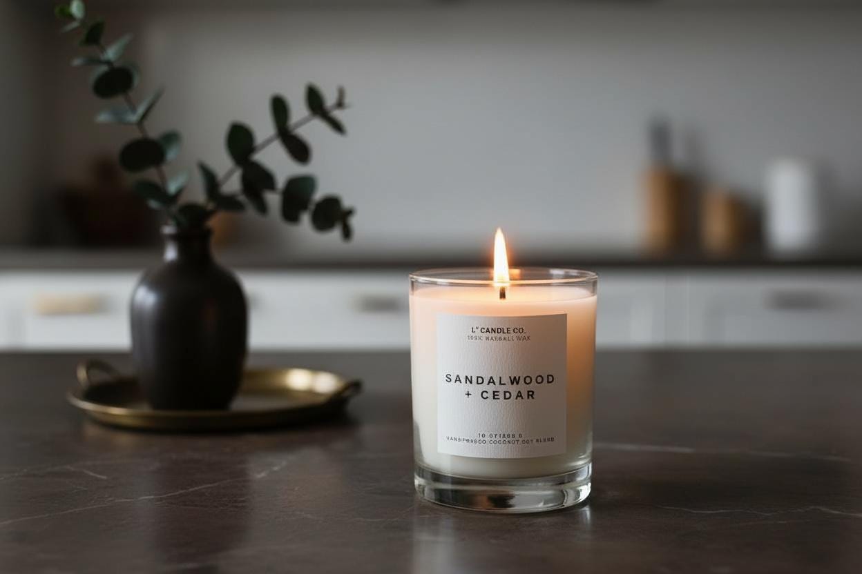 Sandalwood + Cedar • 10 oz Hand Poured Coconut Soy Wax