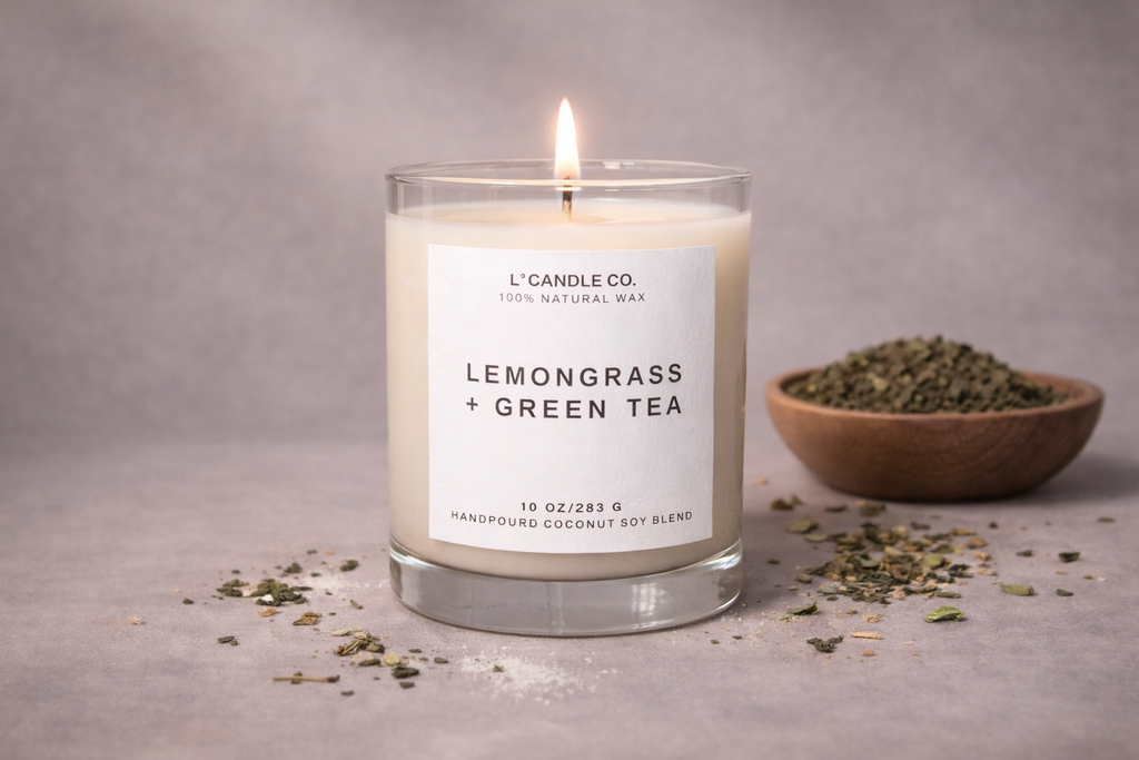 Lemongrass + Green Tea • 10 oz Hand Poured Coconut Soy Wax