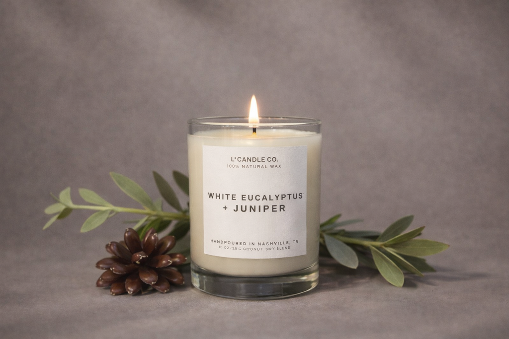 White Eucalyptus + Juniper • 10 oz Hand Poured Coconut Soy Wax