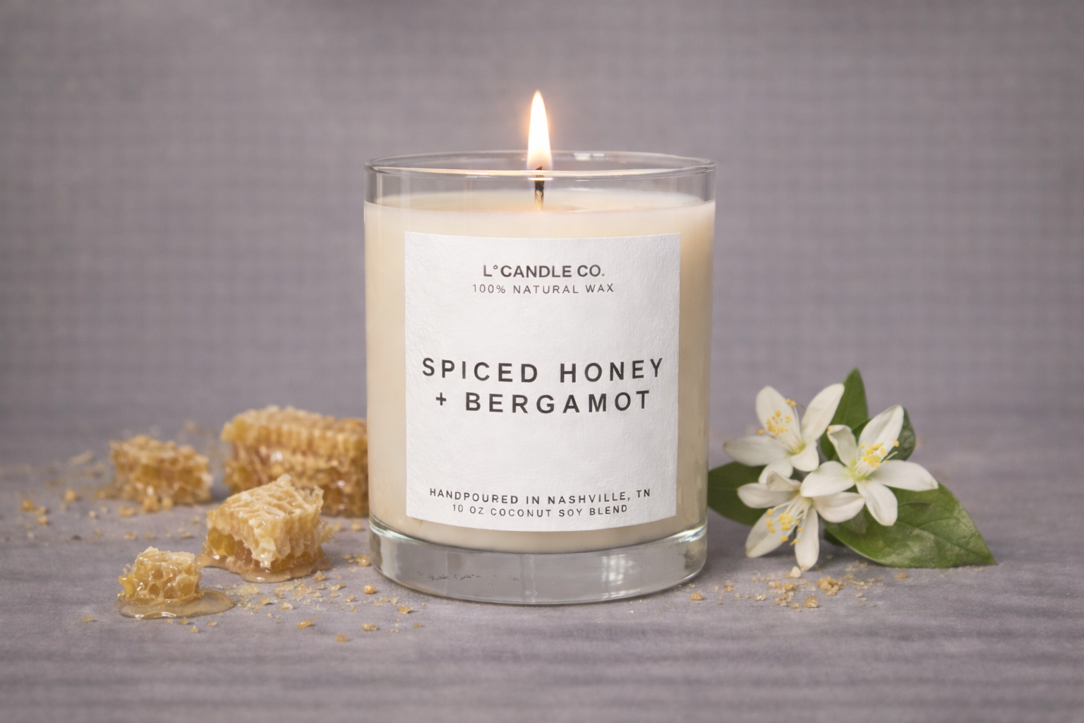 Spiced Honey + Bergamot • 10 oz Hand Poured Coconut Soy Wax